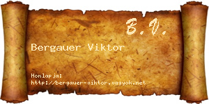 Bergauer Viktor névjegykártya